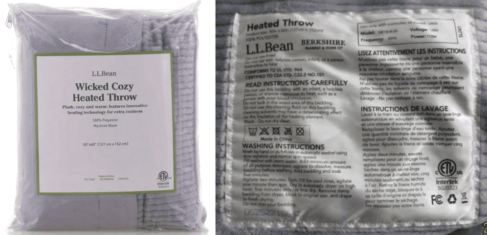 Recalled Heated Throws and Blankets (image 3 of 4)