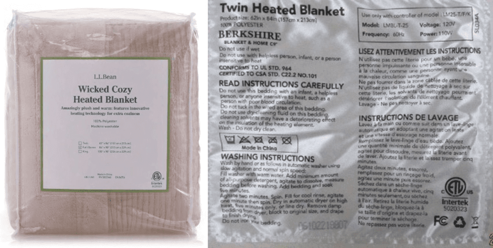 Recalled Heated Throws and Blankets (image 2 of 4)