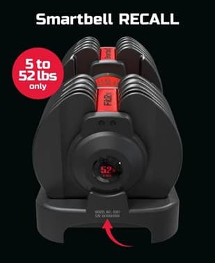 Recalled FitRx SmartBell Quick-Select 5-52.5lbs Adjustable Dumbbells