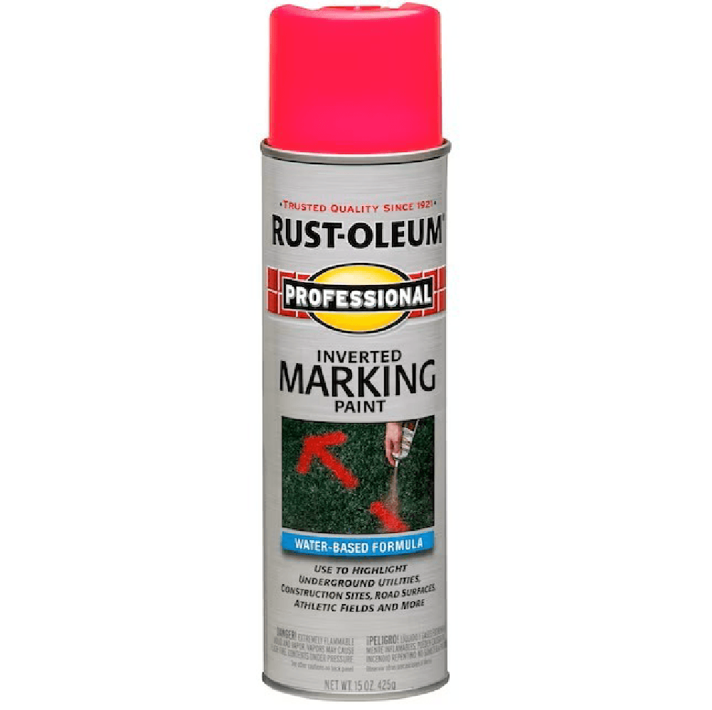 Recalled Rust-Oleum Professional Fluorescent Pink Inverted Marking Spray Paint cans (image 2 of 4)