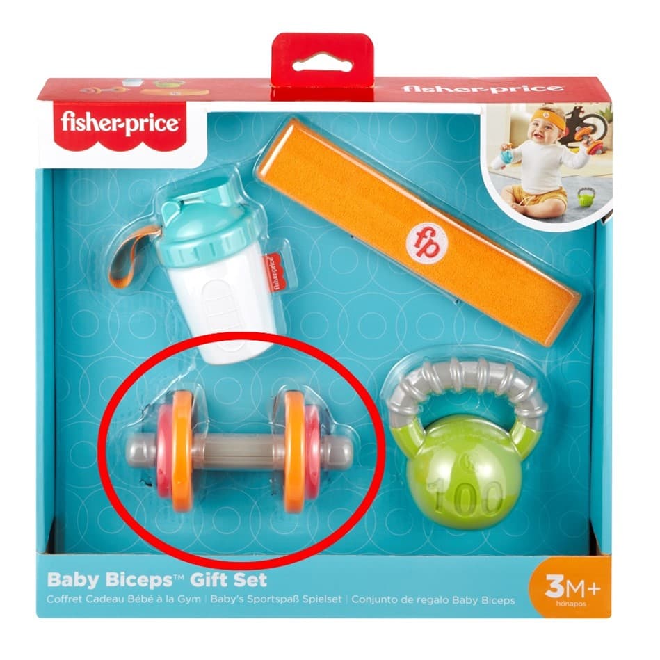 Recalled Dumbbell toy sold with Baby Biceps Gift Set (image 2 of 3)