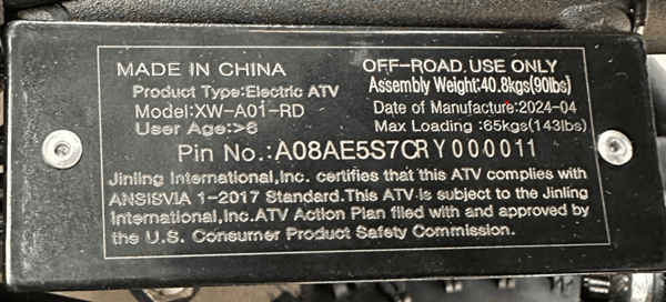 Recalled Droyd Fury Youth All-Terrain Vehicles (image 3 of 3)