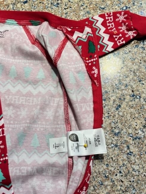 Recalled Holiday Lane Infant Footed Pajamas (image 2 of 2)