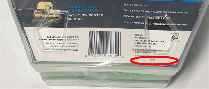 Recalled HydroTech 5/8-inch Expandable Burst-Proof Hoses (image 3 of 8)