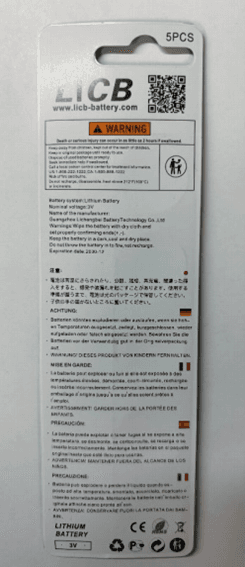 Recalled LiCB CR2032 3V Lithium Coin Batteries (image 2 of 2)