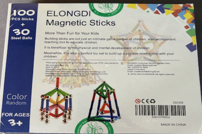 Recalled Elongdi Magnetic Building Sticks Sets (image 3 of 3)