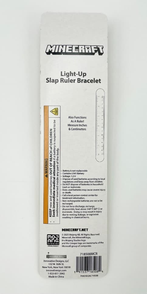 Recalled Minecraft Light-Up Slap Ruler Bracelets (image 2 of 4)
