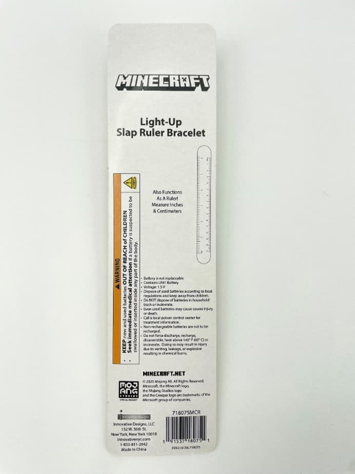 Recalled Minecraft Light-Up Slap Ruler Bracelets (image 4 of 4)