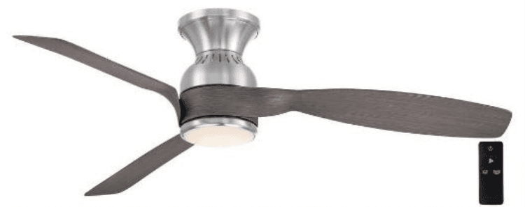 Recalled Hampton Bay Halwin 52-inch Indoor/Outdoor Brushed Nickel Ceiling Fan with adjustable white LED light and remote