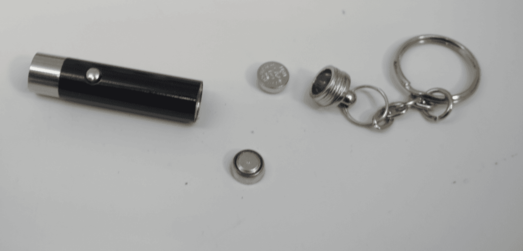 Recalled Anzmtosn Luminous Fidget Spinner Ball Mini Flashlight with batteries removed