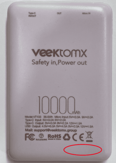 Recalled VEEKTOMX Portable Charger Mini Power Banks (image 2 of 3)