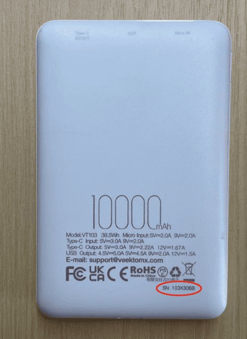 Recalled VEEKTOMX Portable Charger Mini Power Banks (image 3 of 3)