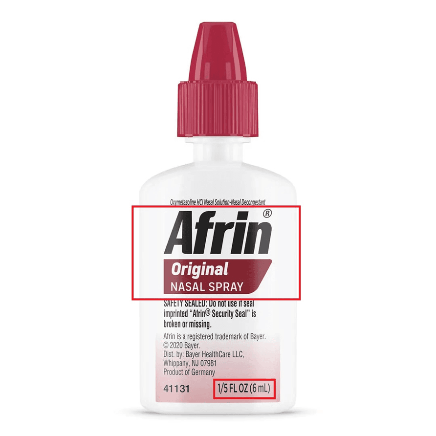 Recalled Travel Size Afrin® Original Nasal Spray 6 mL Bottles