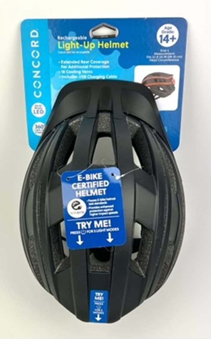 Recalled Concord 360 Degree Rechargeable Light-Up Bike Helmet (image 3 of 4)
