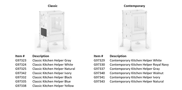 Recalled Guidecraft Kitchen Helper Towers