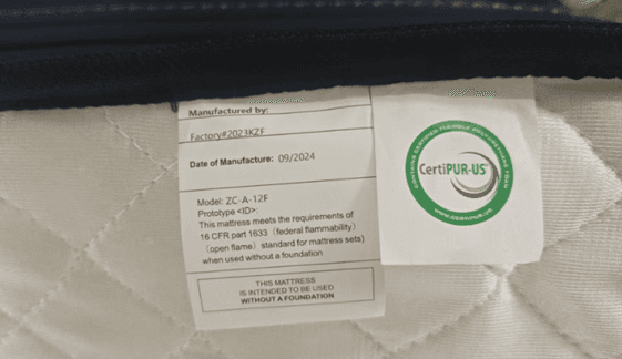 Recalled DINBooonLUX 12-Inch Full Size Hybrid Mattresses (image 2 of 2)
