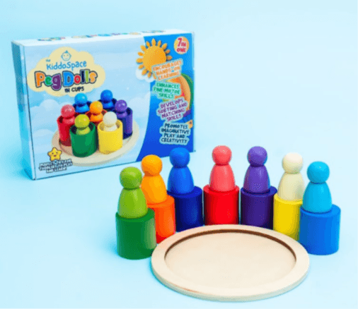 Recalled TheKiddoSpace Peg Dolls in Cups Toys