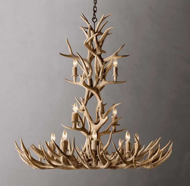 Recalled 48" and 60" Natural Antler Chandeliers