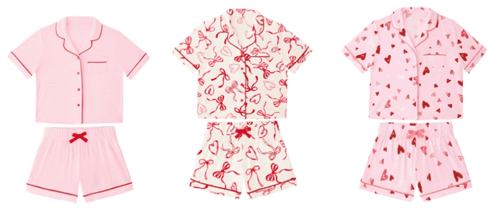 Recalled Member's Mark Children's Valentine SS Notch Collar Pajama Se