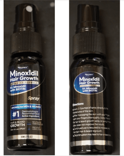 Recalled Tuymec Minoxidil Hair Growth Kits, 5% Minoxidil with Biotin 