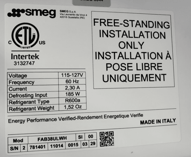 Recalled SMEG Refrigerators (image 2 of 2)