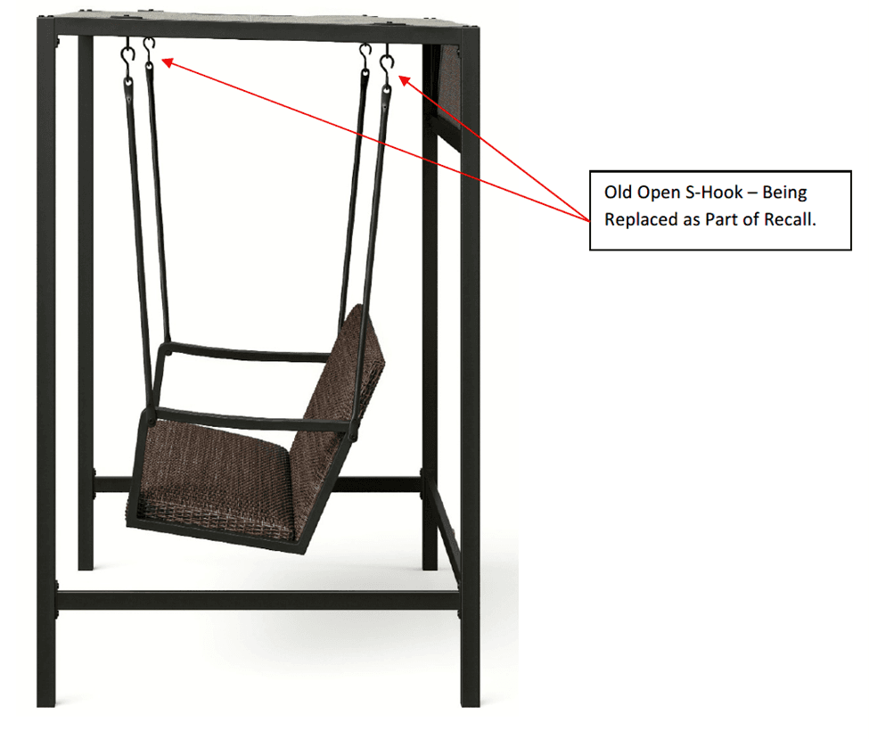 Recalled Agio Menlo Woven Patio Swings (image 2 of 3)