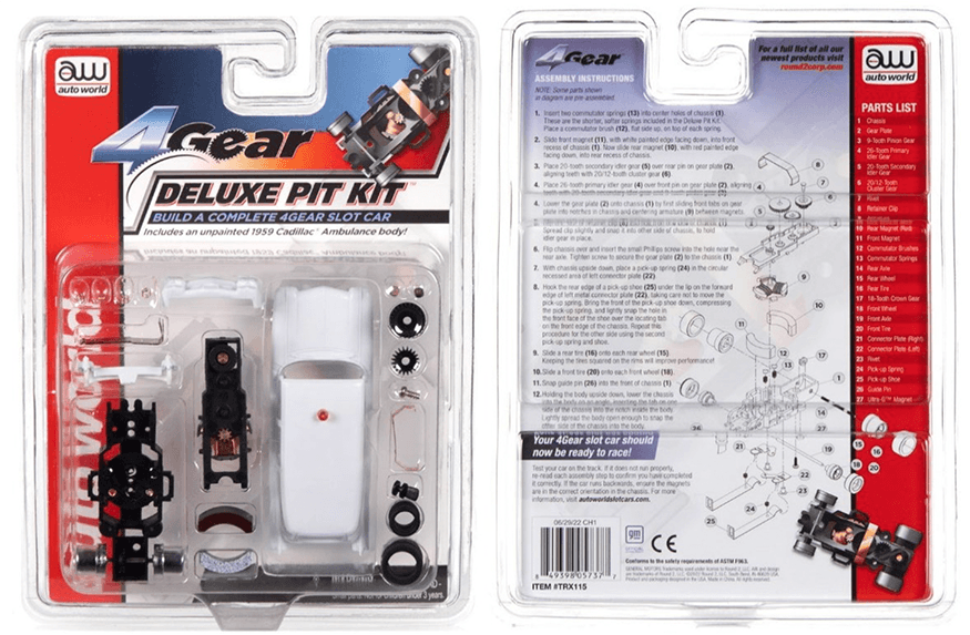 Recalled Auto World Unassembled Deluxe Pit Kit Slot Cars (image 3 of 21)