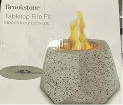 Recalled Brookstone-branded Tabletop Fire Pit model number BSFIREPIT01