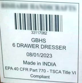Recalled Cedona Natural View six-drawer dressers (image 2 of 2)