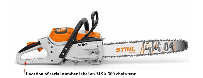 Recalled STIHL MSA 300 chain saws (image 2 of 2)