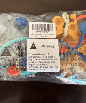 Recalled CuddleCubs Creations Baby Highchair Teething Toy Set (outer packaging)