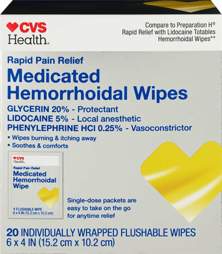 Recalled CVS Health Medicated Hemorrhoidal Wipes
