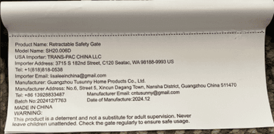 Recalled Dearlomum Retractable Safety Gates (image 4 of 4)
