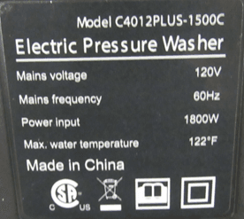 Recalled DGIVOVO US Electric Pressure Washers (image 2 of 2)