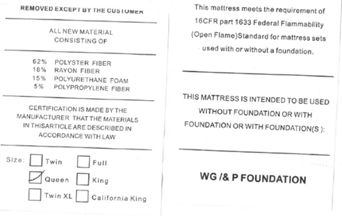 Recalled EVLWZL and Gunugu Mattresses (image 2 of 2)