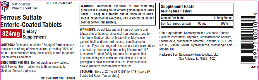 Recalled Ferrous Sulfate (image 2 of 2)