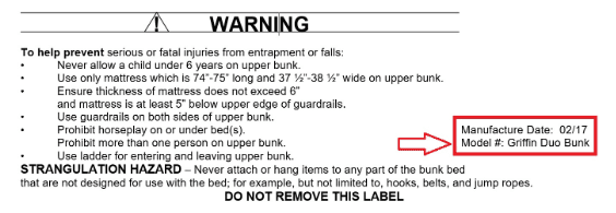 Recalled Room & Board Griffin Duo Bunk Beds (image 3 of 4)