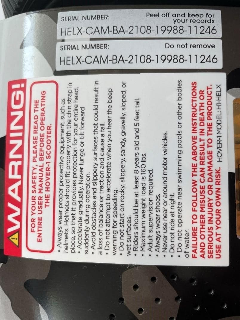 Recalled Hover-1 Helix hoverboards (image 4 of 4)