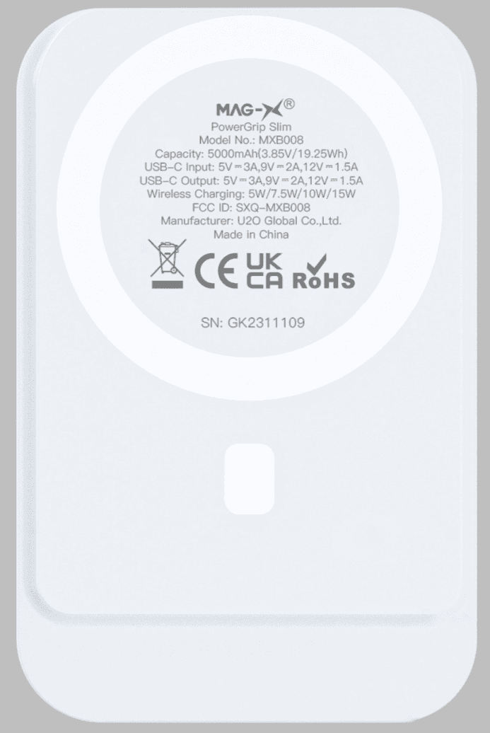 Recalled iWALK Power Bank Model MXB008 (back)