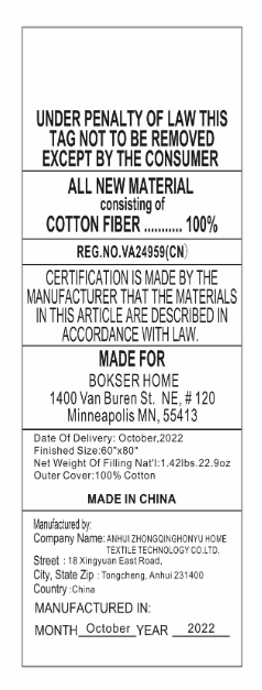 Recalled Bokser Home 100% Cotton Mattress Pads (image 2 of 2)