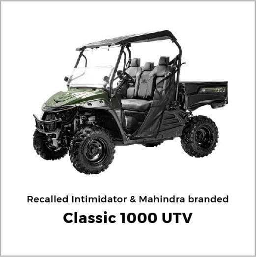 Recalled Intimidator and Mahindra branded utility vehicles (image 3 of 16)