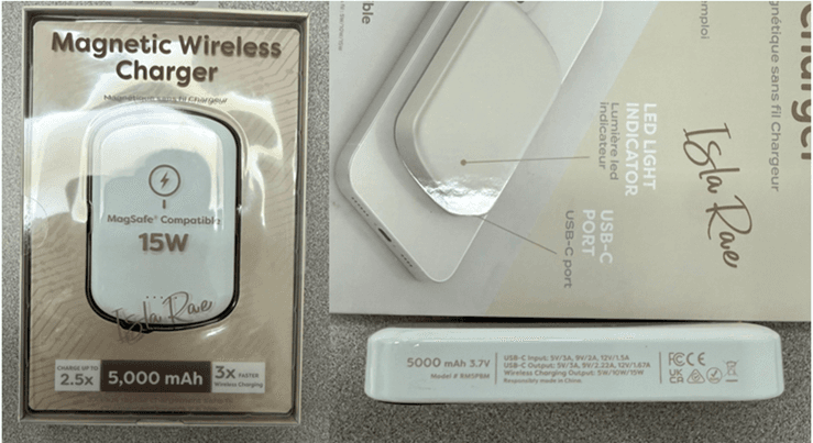Recalled Isla Rae Magnetic Wireless Chargers