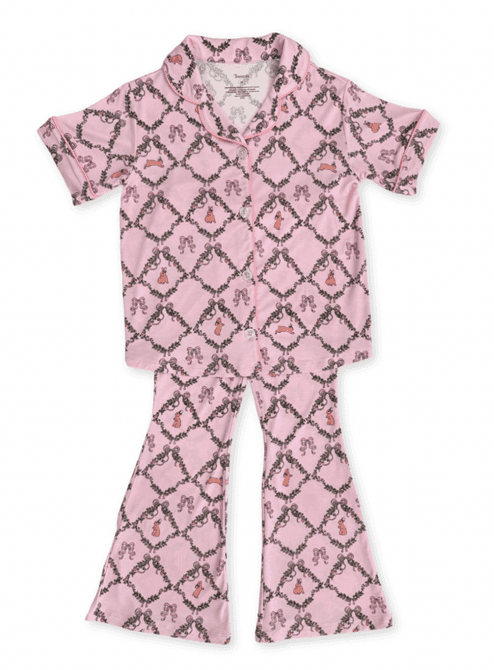 Recalled In My Jammers Button Up Flare Pajama Sets (image 3 of 10)