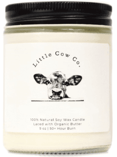 Recalled Little Cow Co. 9 oz candles in glass jars