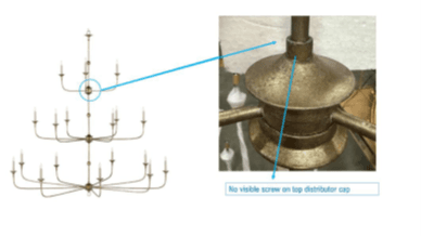 Recalled Currey & Company Nottaway Chandelier - no visible screw