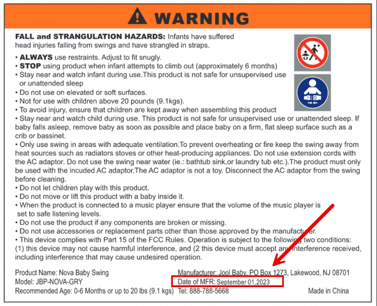 Recalled Jool Baby Nova Baby Infant Swings (image 2 of 3)