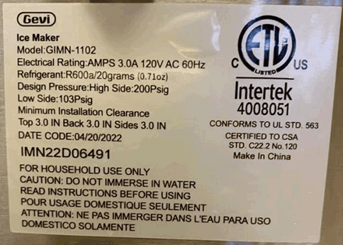 Recalled Gevi Household Countertop Nugget Ice Makers (image 4 of 4)