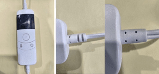The controller's cord on the recalled OCTROT blankets/throws have two or four small holes at the lower connection point