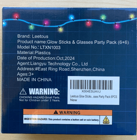 Recalled Glow Sticks and Glasses Party Pack Toys (image 4 of 4)