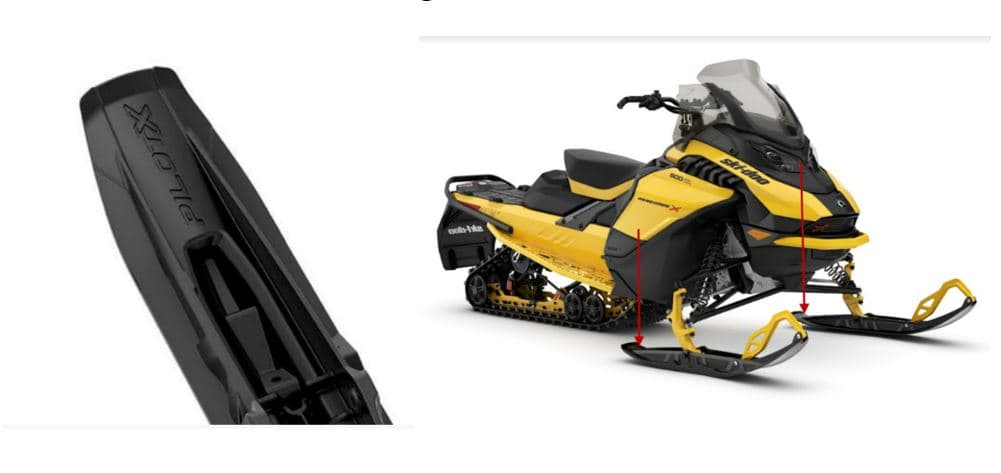 Recalled Ski-Doo® MXZ and Renegade Snowmobiles equipped with Pilot X Skis (image 3 of 3)